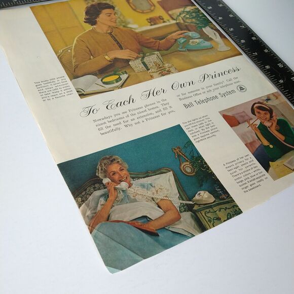 1961 Smiling Women on Phone Bell Princess Rotary Telephone Vtg PRINT AD Ephemer - Picture 2 of 10